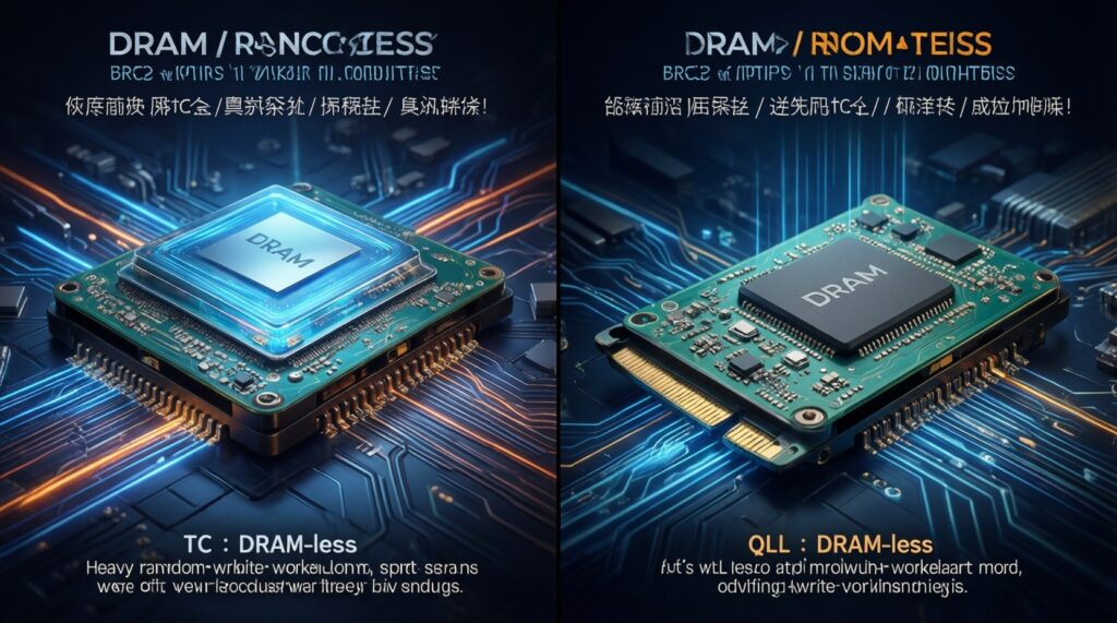 วิธีเลือก SSD ให้เหมาะ: DRAM/DRAMless, TLC/QLC, และเรื่องความทนทาน (TBW) - иллюстрация