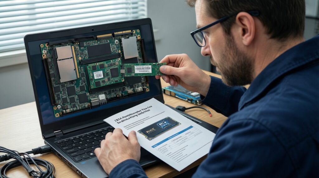 อัปเกรด SSD ในโน้ตบุ๊ก/พีซี: เช็กลิมิตเมนบอร์ด ฮีตซิงก์ และความเข้ากันได้ - иллюстрация